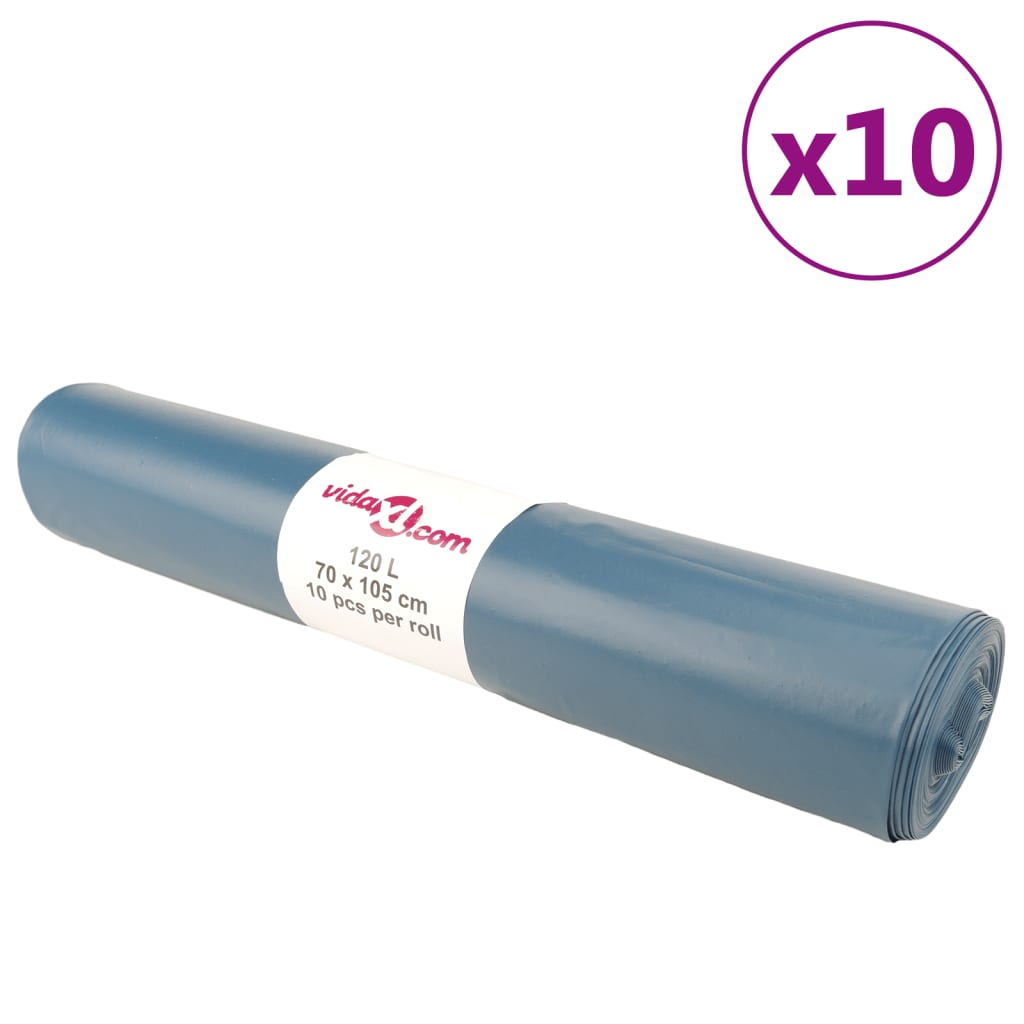 Vuilniszakken 100 st 120 l blauw