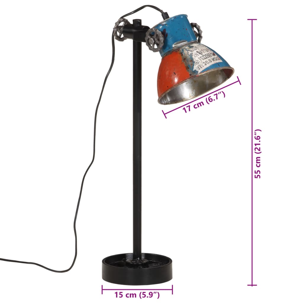 Bureaulamp 25 W E27 15x15x55 cm vintage zilverkleurig