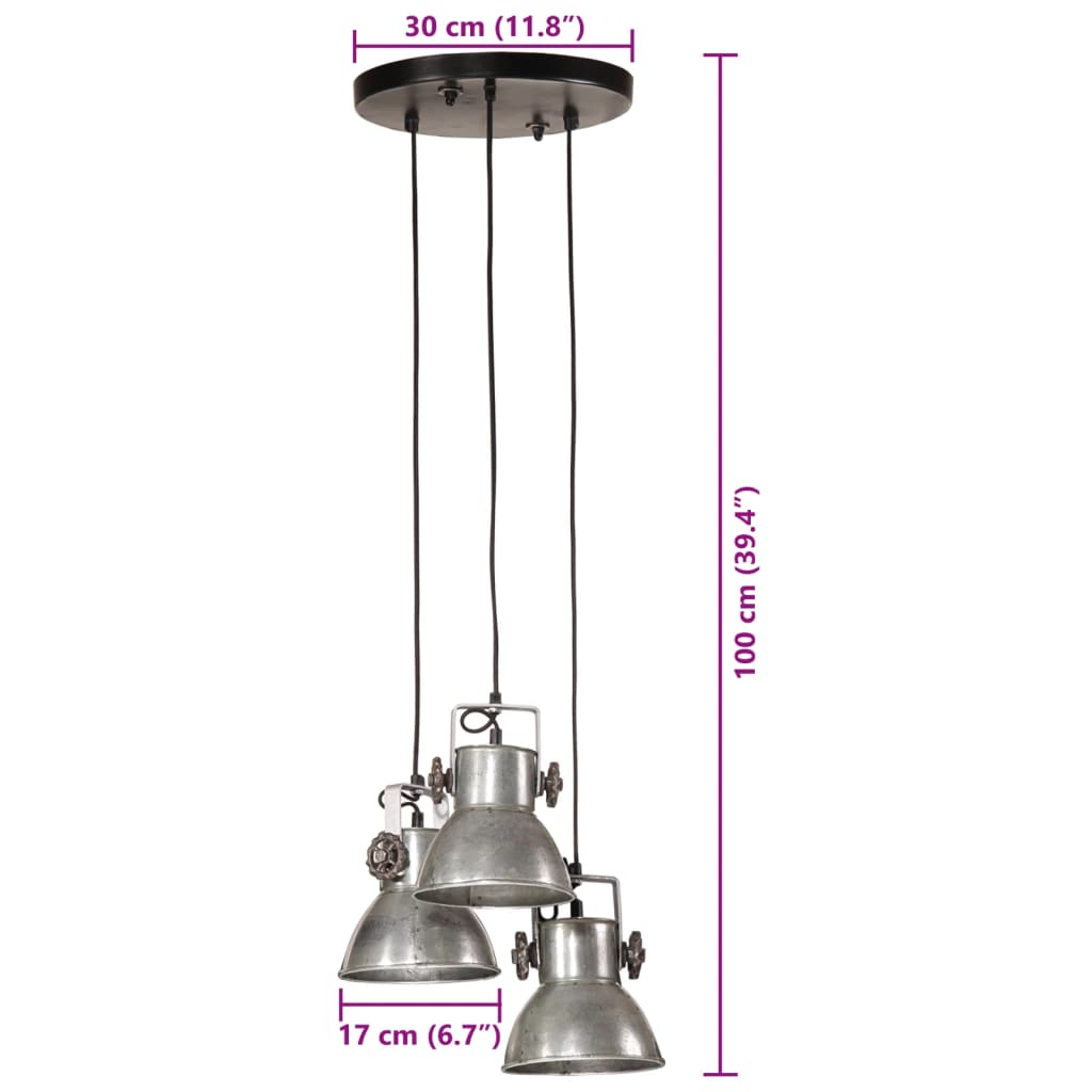 Hanglamp 25 W E27 30x30x100 cm meerkleurig