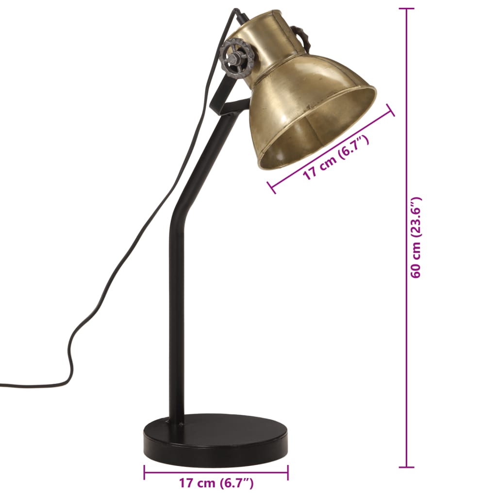 Bureaulamp 25 W E27 17x17x60 cm verweerd