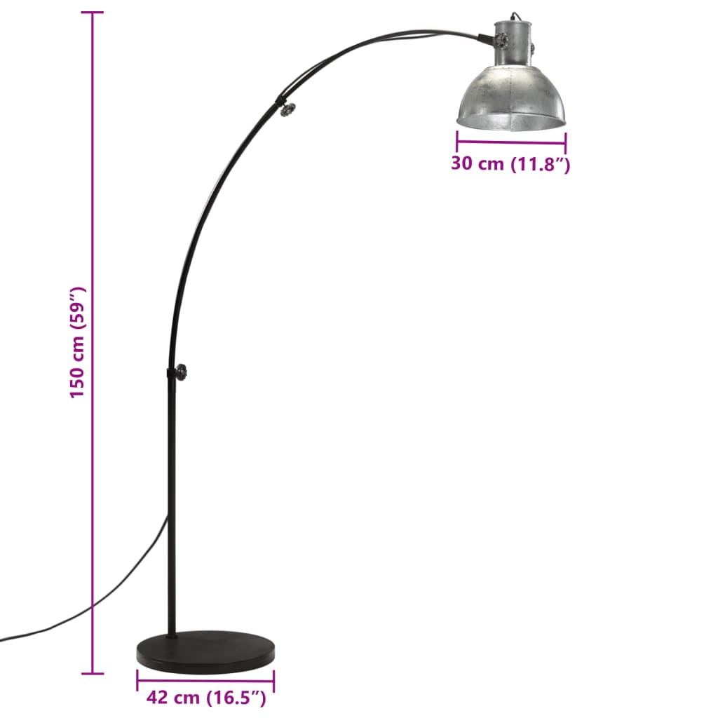 Vloerlamp 25 W E27 150 cm antiek messingkleurig