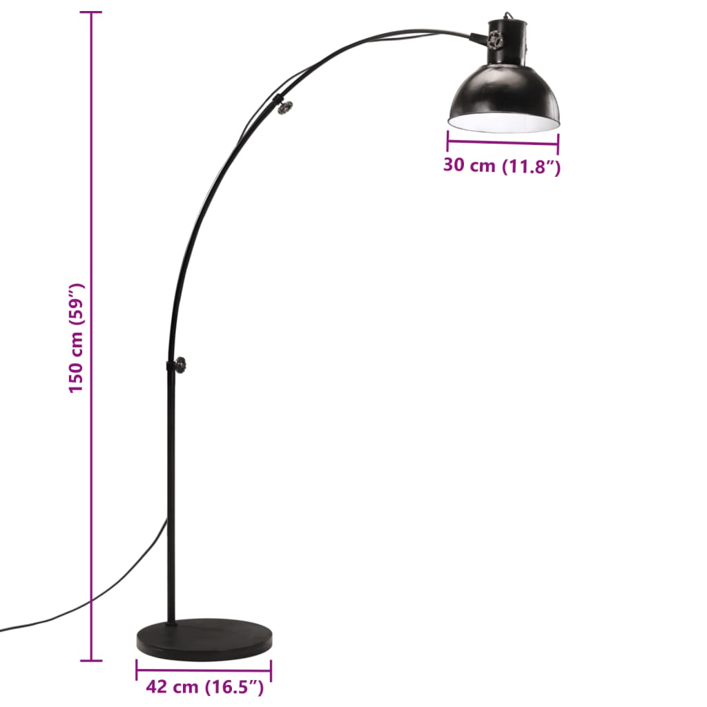 Vloerlamp 25 W E27 150 cm antiek messingkleurig