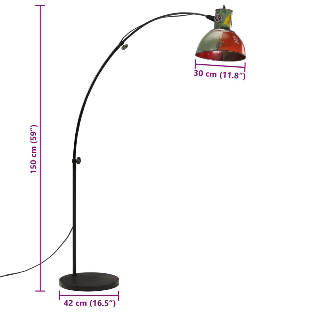 Vloerlamp 25 W E27 150 cm antiek messingkleurig