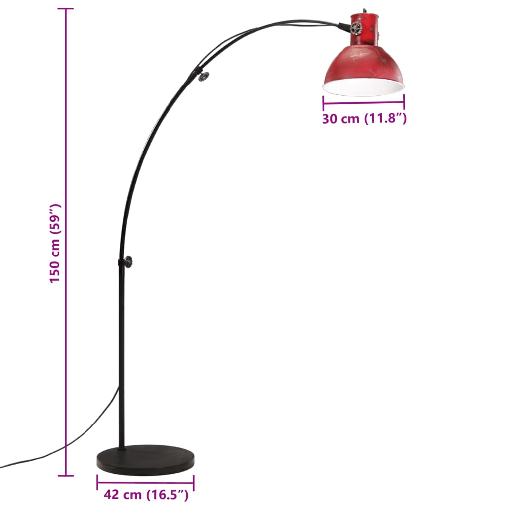 Vloerlamp 25 W E27 150 cm antiek messingkleurig