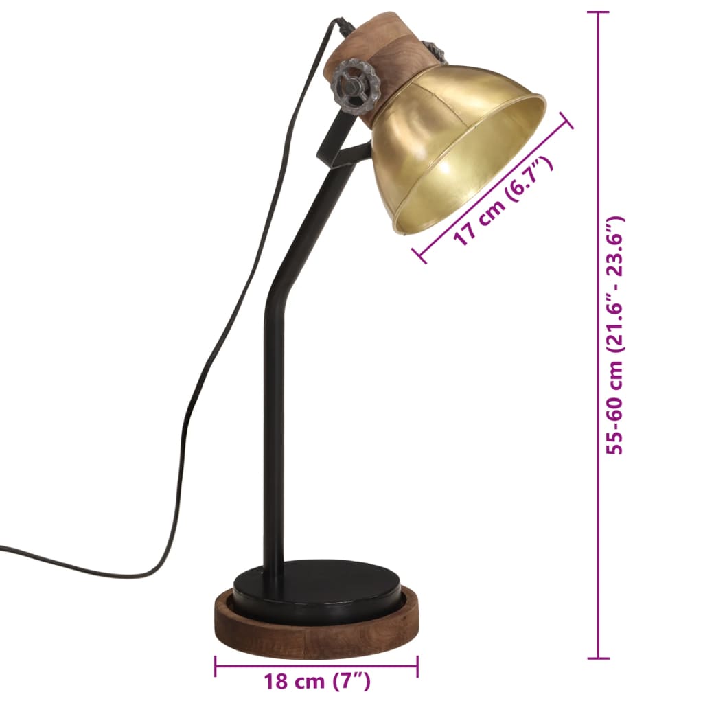 Bureaulamp 25 W E27 18x18x60 cm verweerd