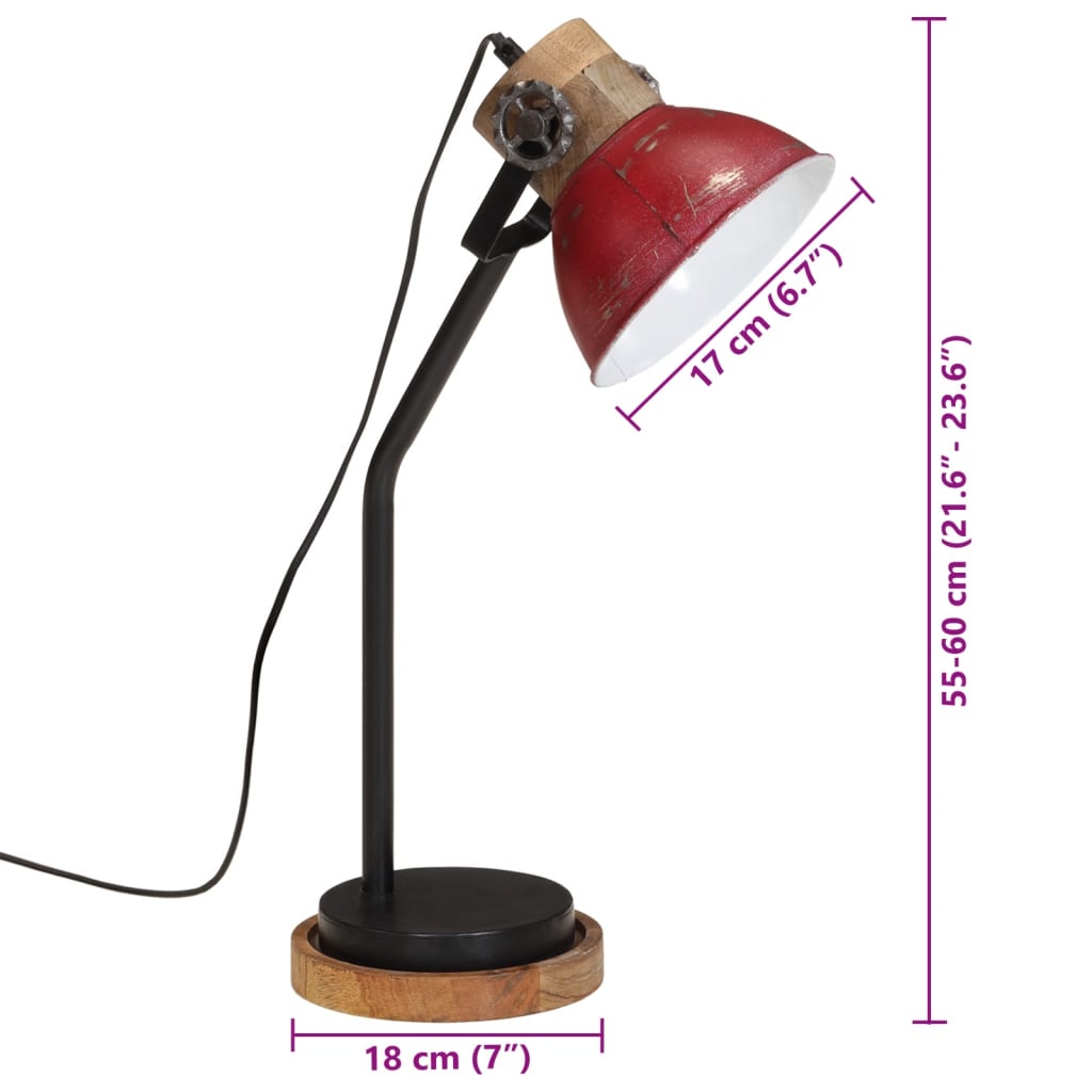 Bureaulamp 25 W E27 18x18x60 cm verweerd