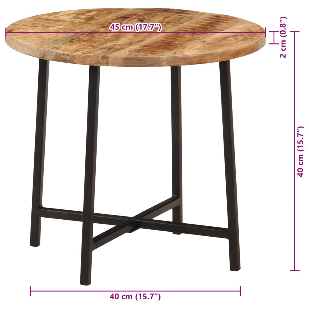 Salontafel 35x35x45 cm massief mangohout en ijzer