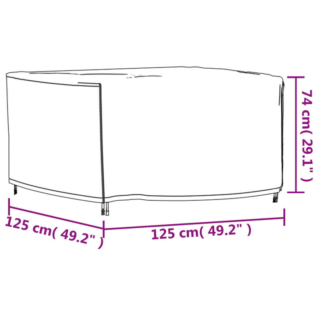 Tuinmeubelhoes waterdicht 420D 260x260x90 cm zwart