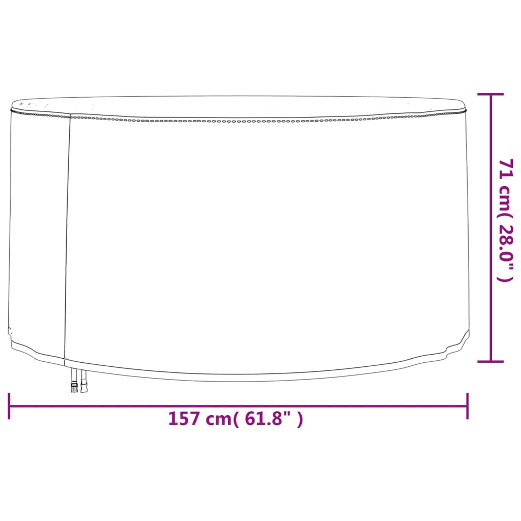 Tuinmeubelhoes rond 420D Ø 182x71 cm oxford zwart