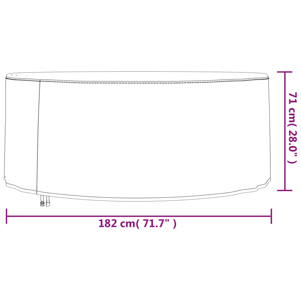 Tuinmeubelhoes rond 420D Ø 182x71 cm oxford zwart