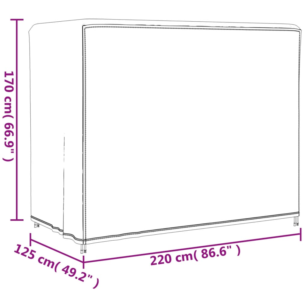 Hoes voor schommelbank 220x150x150 cm 420D oxford zwart