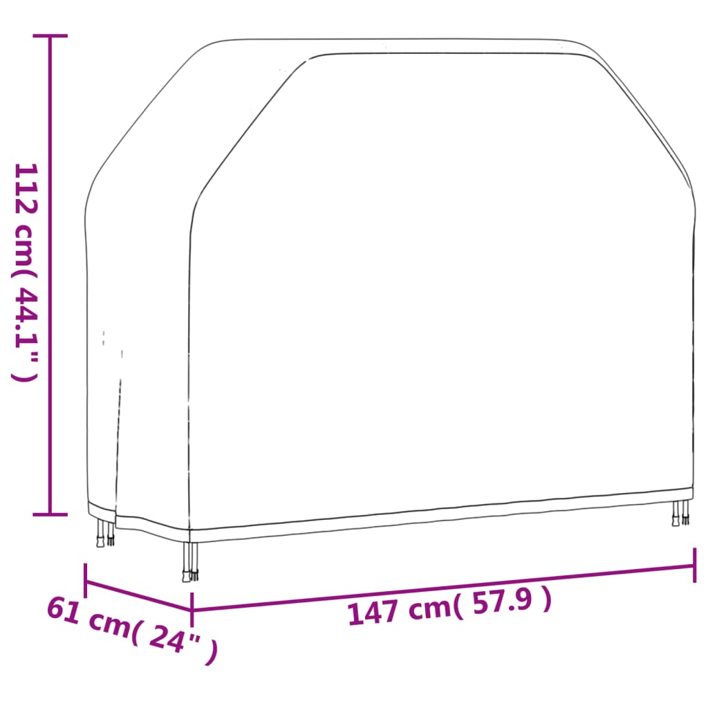 Barbecuehoes 140x58x106 cm 420D oxford zwart