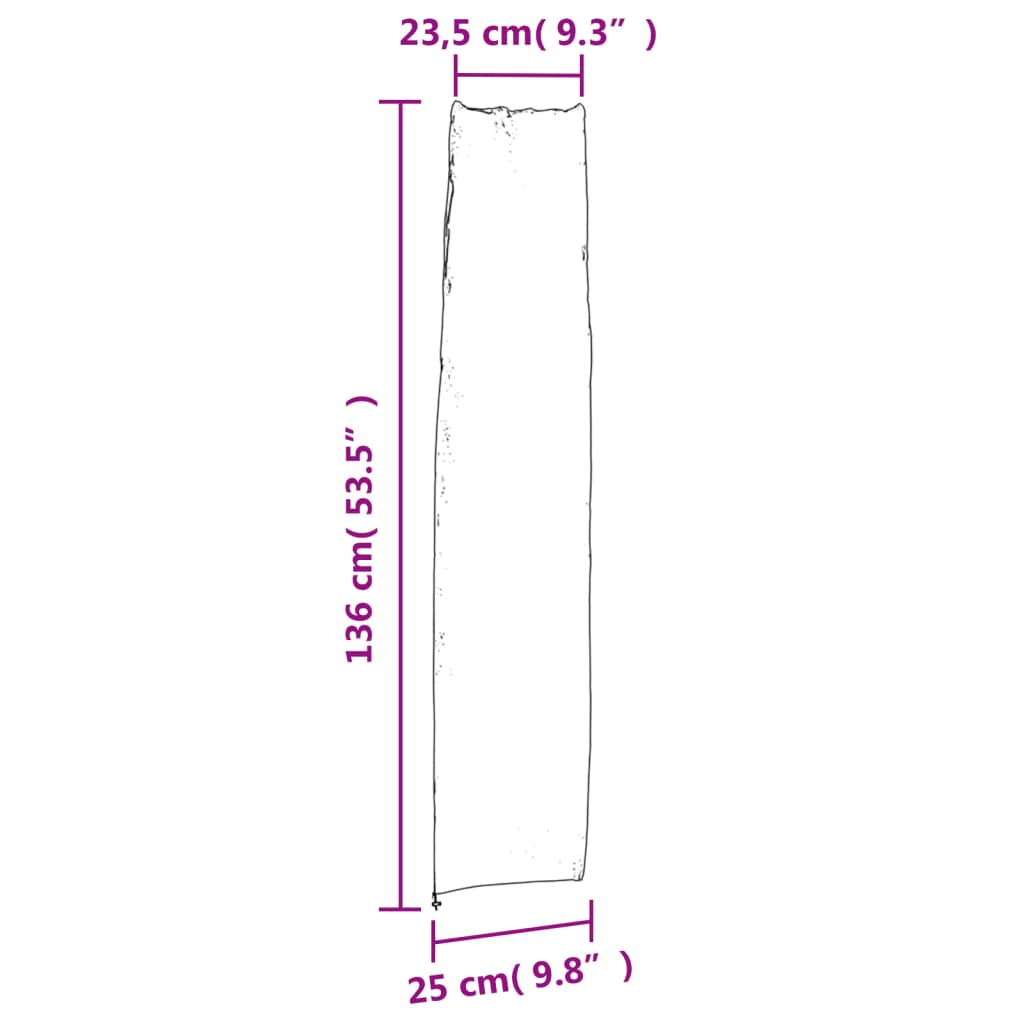 Parasolhoes 240x57/57 cm 420D oxford stof zwart