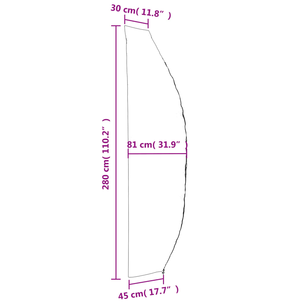 Parasolhoes 240x57/57 cm 420D oxford stof zwart