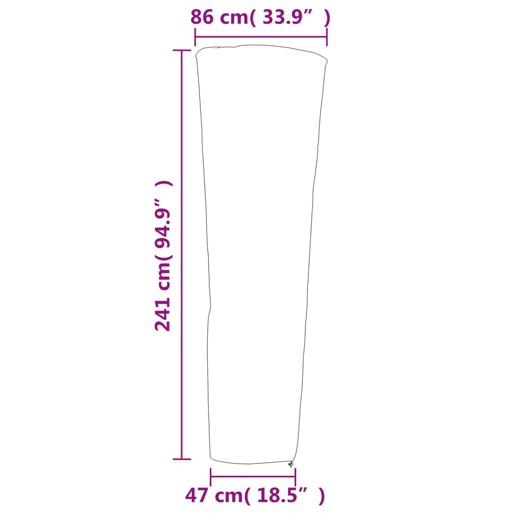 Parasolhoes 240x57/57 cm 420D oxford stof zwart