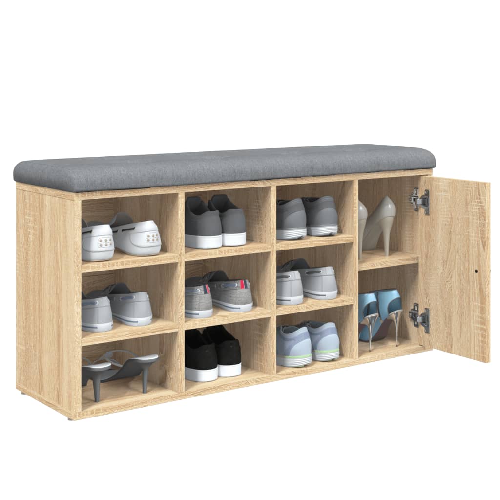 Schoenenbank 102x32x50 cm bewerkt hout