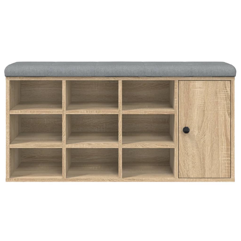 Schoenenbank 102x32x50 cm bewerkt hout