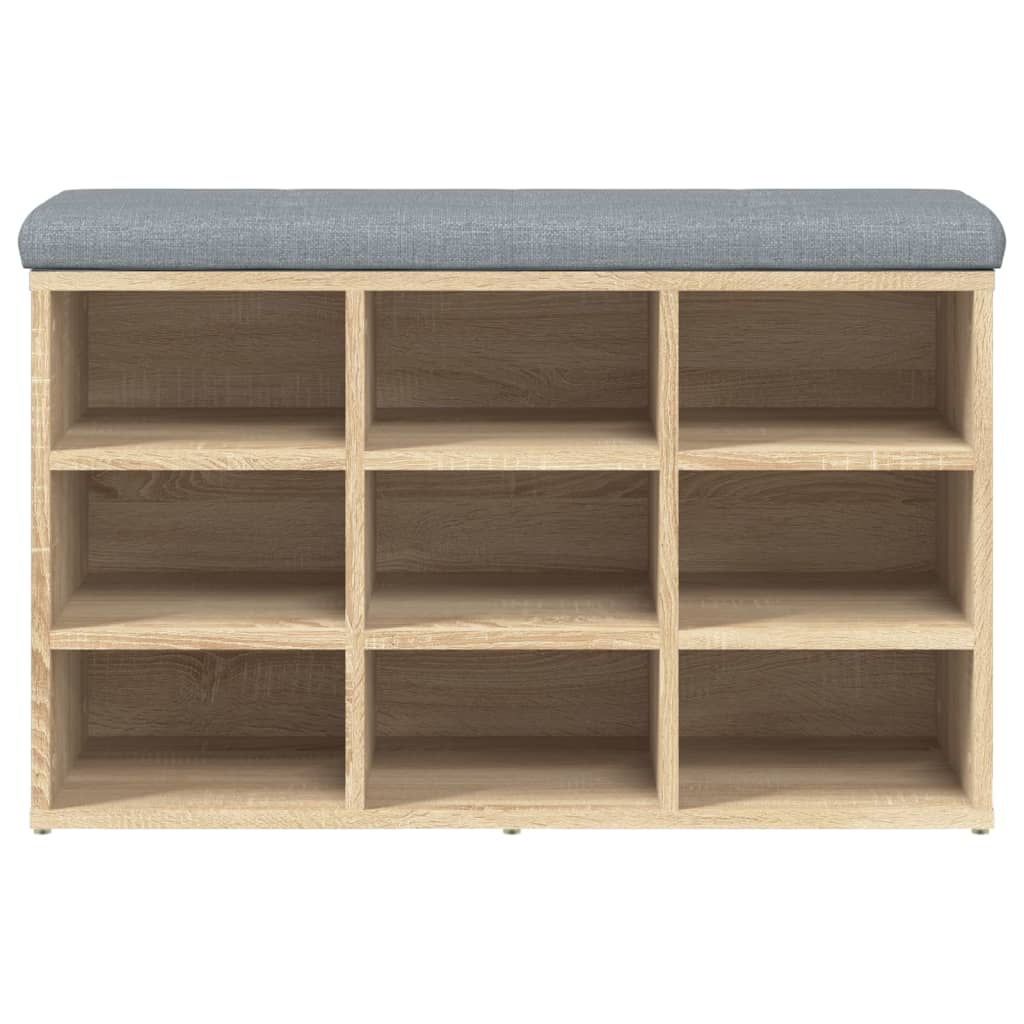 Schoenenbank 102x32x50 cm bewerkt hout eikenkleurig