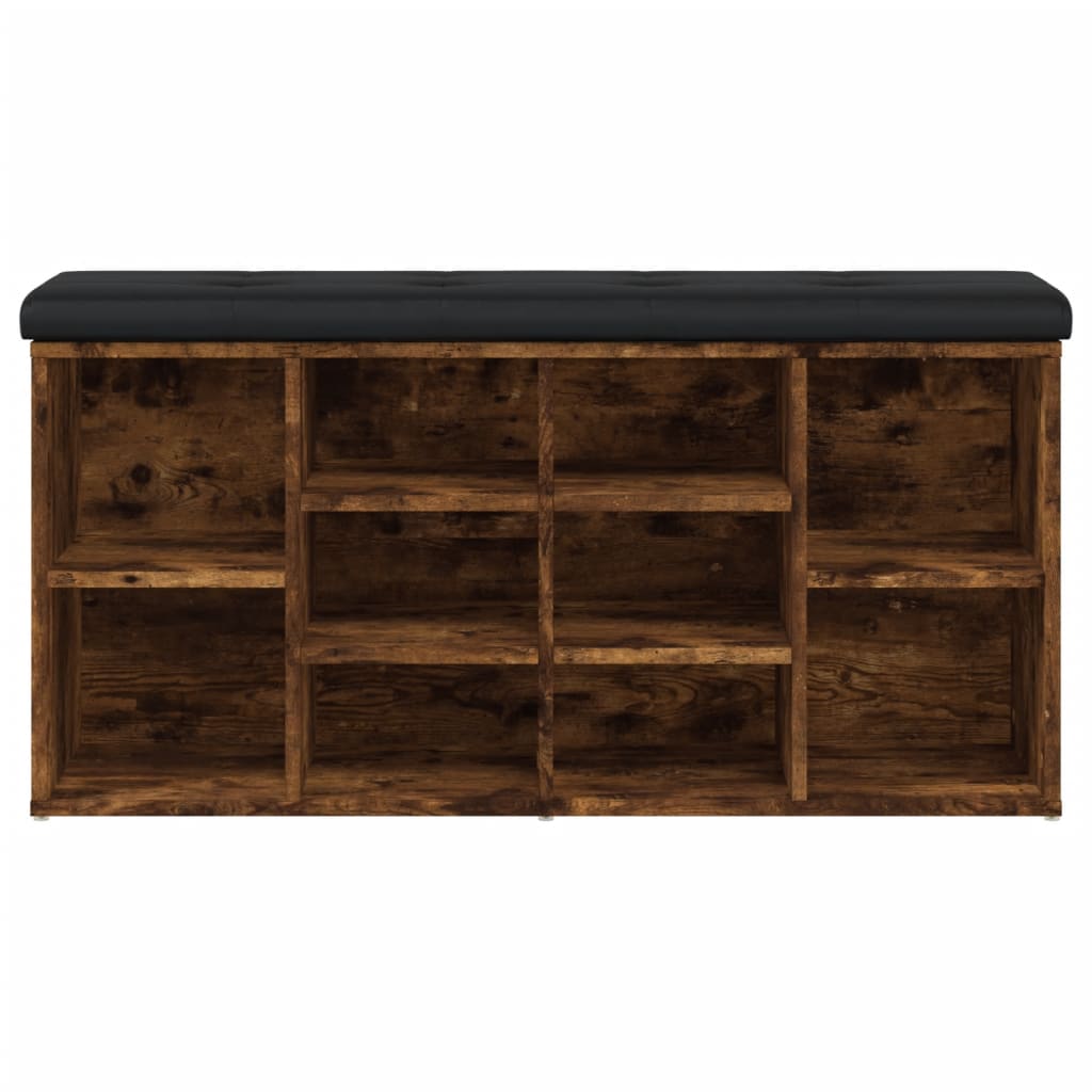 Schoenenbank 102x32x50 cm bewerkt hout eikenkleurig