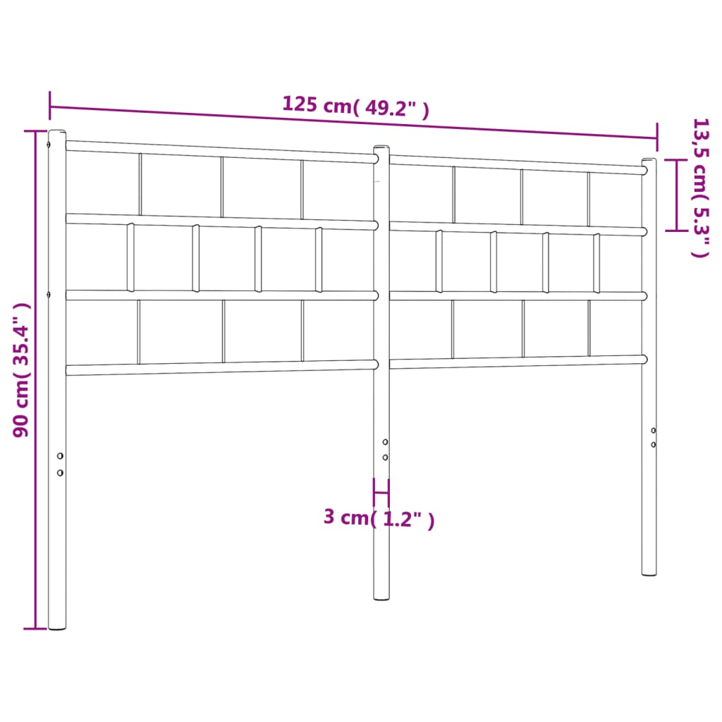 Hoofdbord 160 cm metaal