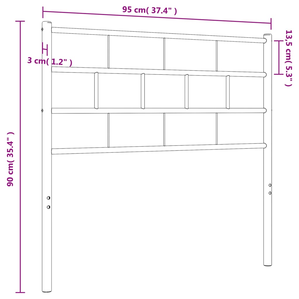 Hoofdbord 160 cm metaal