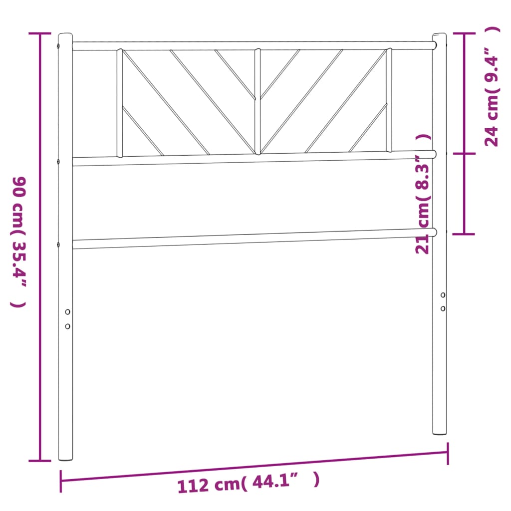 Hoofdbord 75 cm metaal