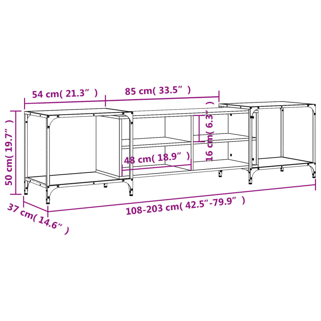 Tv-meubel 153x37x50 cm bewerkt hout