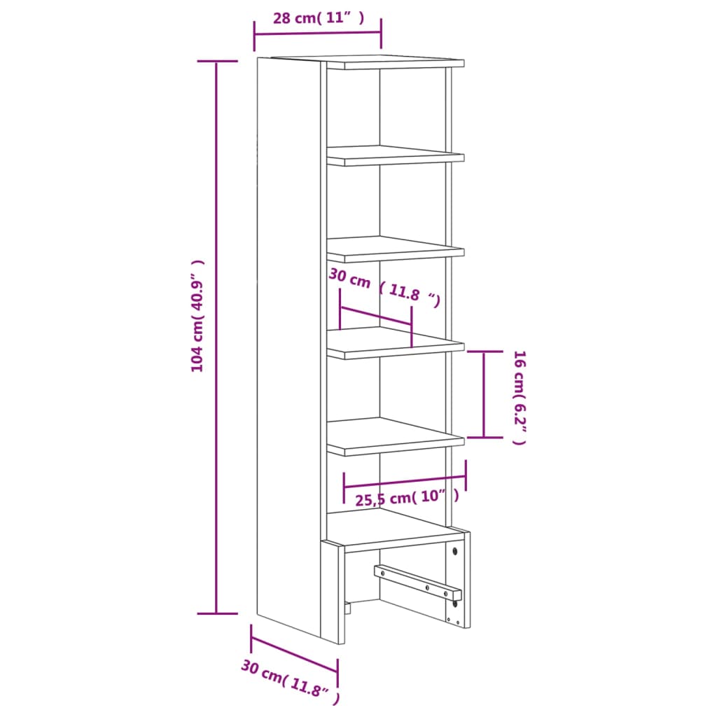 Schoenenkast 52x30x104 cm massief grenenhout