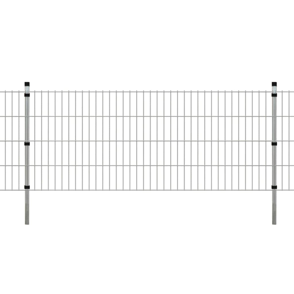 Schuttingpalen 30 st 220 cm staal zilverkleurig