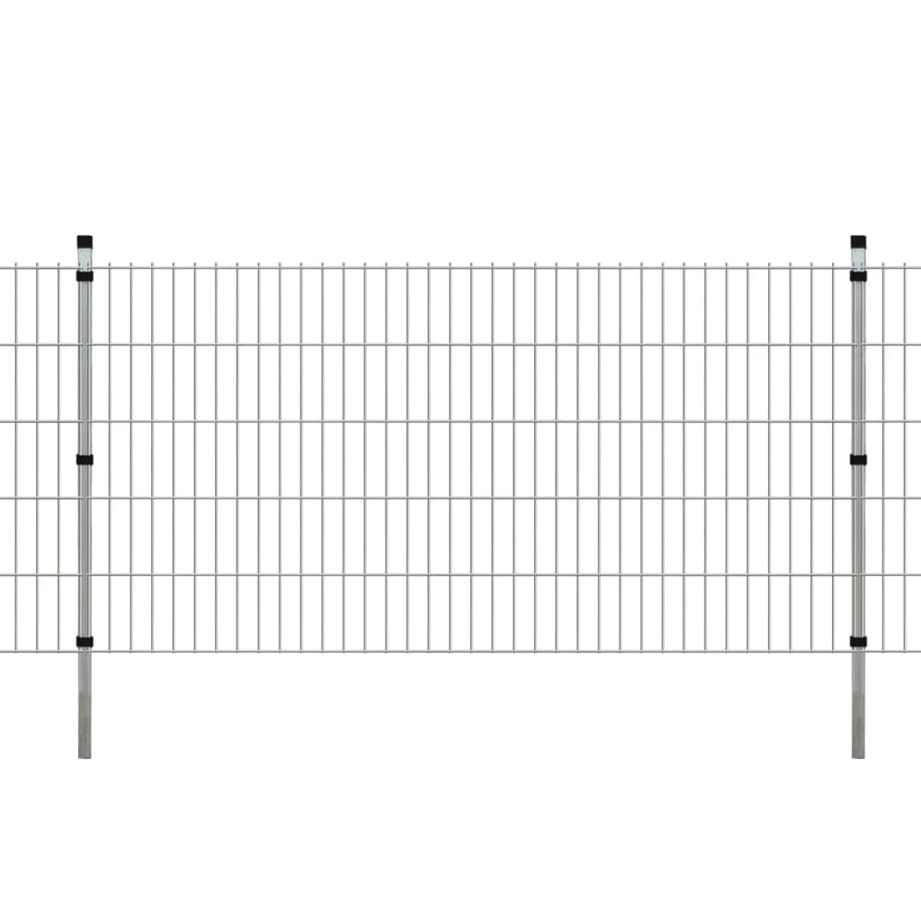 Schuttingpalen 30 st 220 cm staal zilverkleurig