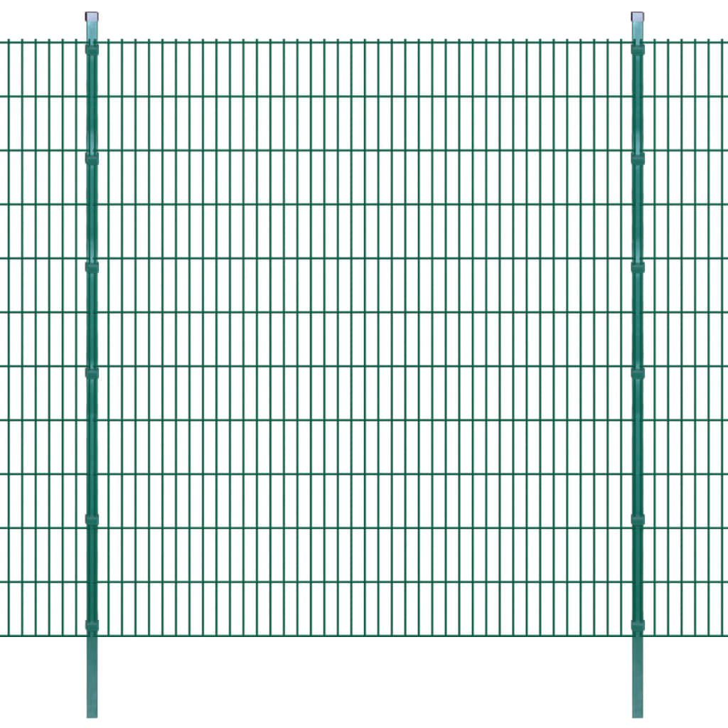 Schuttingpalen 20 st 130 cm gegalvaniseerd staal groen