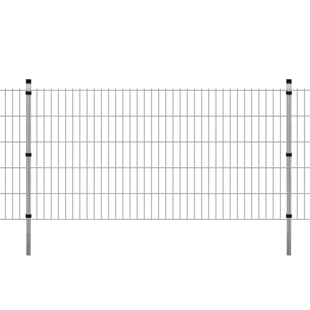 Schuttingpalen 30 st 220 cm staal zilverkleurig