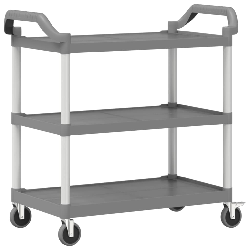 Trolley 3-laags 77x34x72 cm aluminium