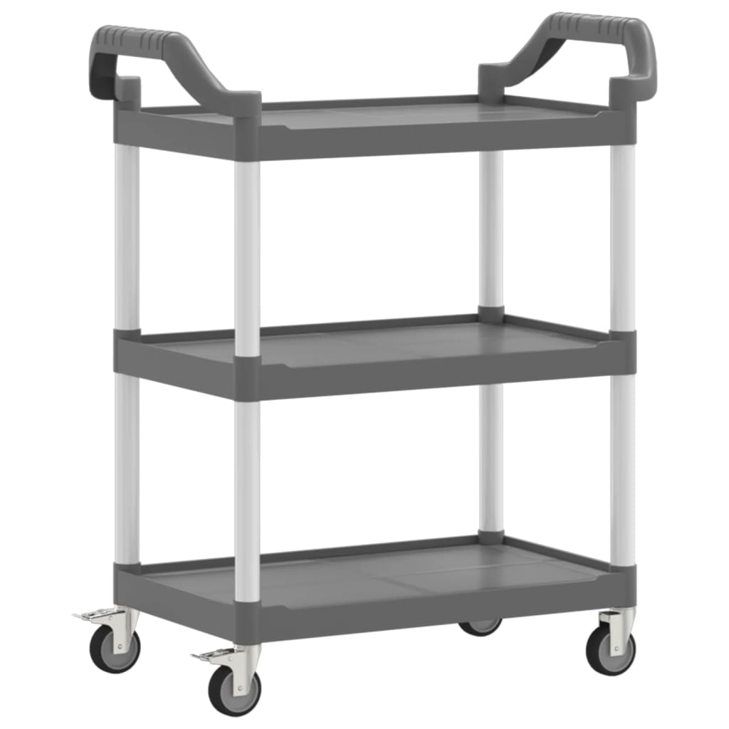 Trolley 3-laags 77x34x72 cm aluminium