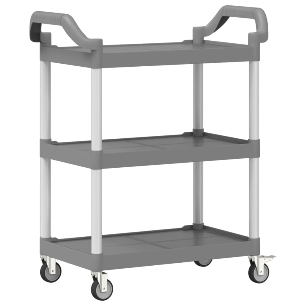 Trolley 3-laags 77x34x72 cm aluminium