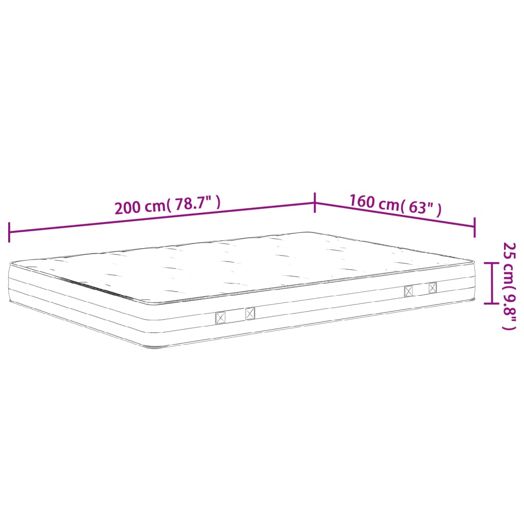 Pocketveringmatras middelhard-hard 140x190 cm