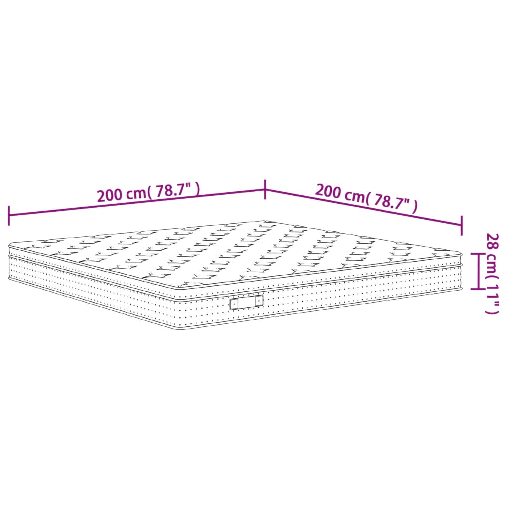 Pocketveringmatras middelhard-plus 70x200 cm