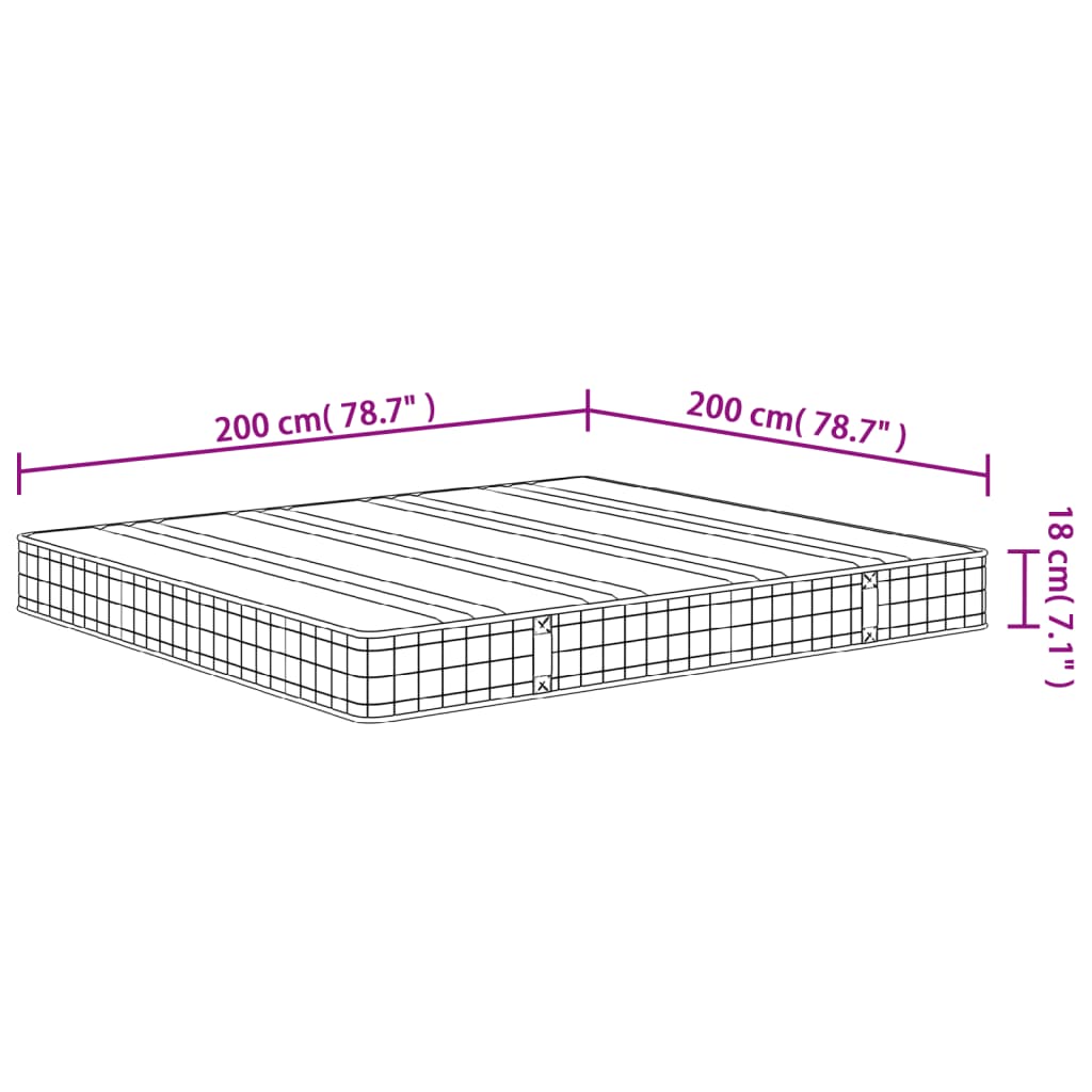 Binnenveringmatras middelhard 70x200 cm