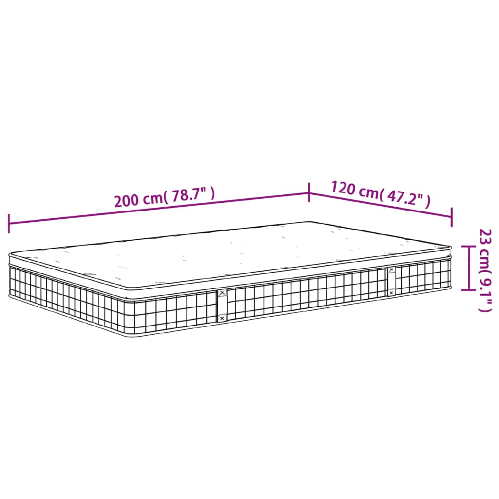 Binnenveringmatras middelhard 90x200 cm