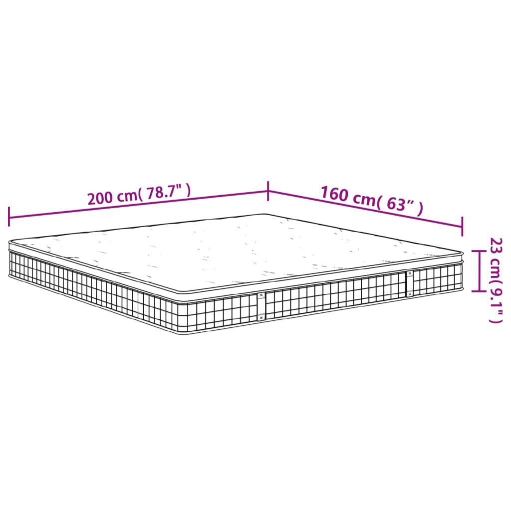 Binnenveringmatras middelhard 90x200 cm