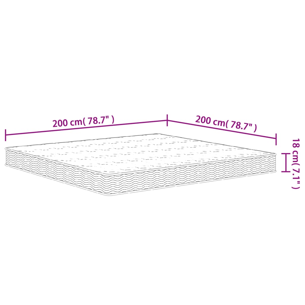 Binnenveringmatras middelhard 80x200 cm