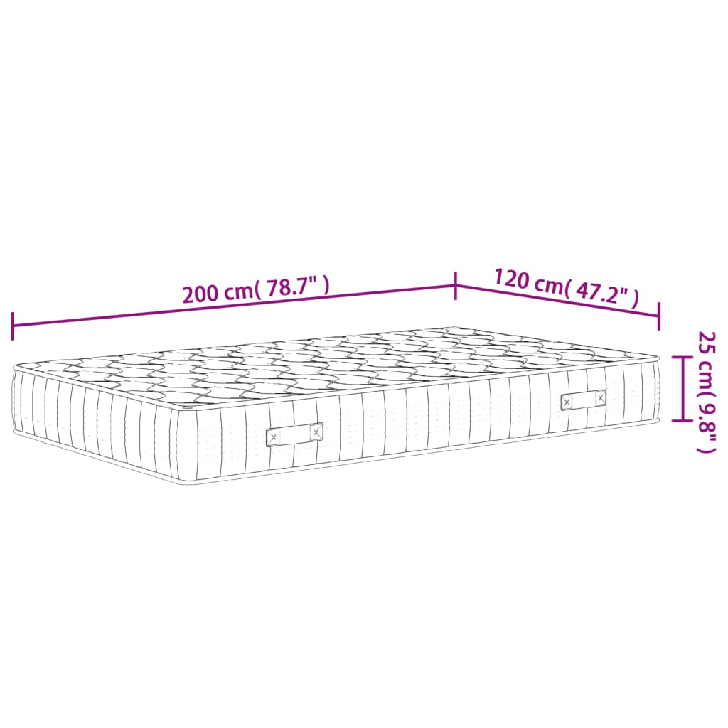 Pocketveringmatras middelhard-hard 160x200 cm Super King Size