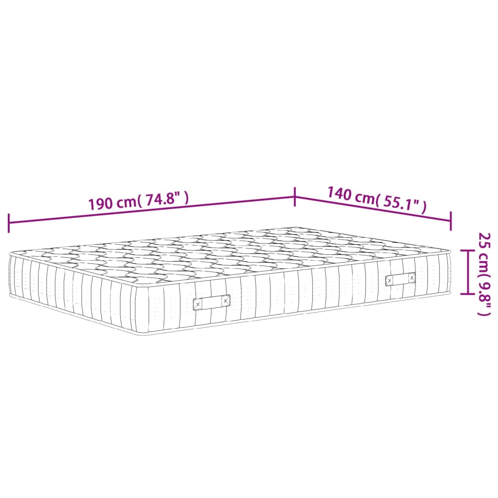 Pocketveringmatras middelhard-hard 160x200 cm Super King Size