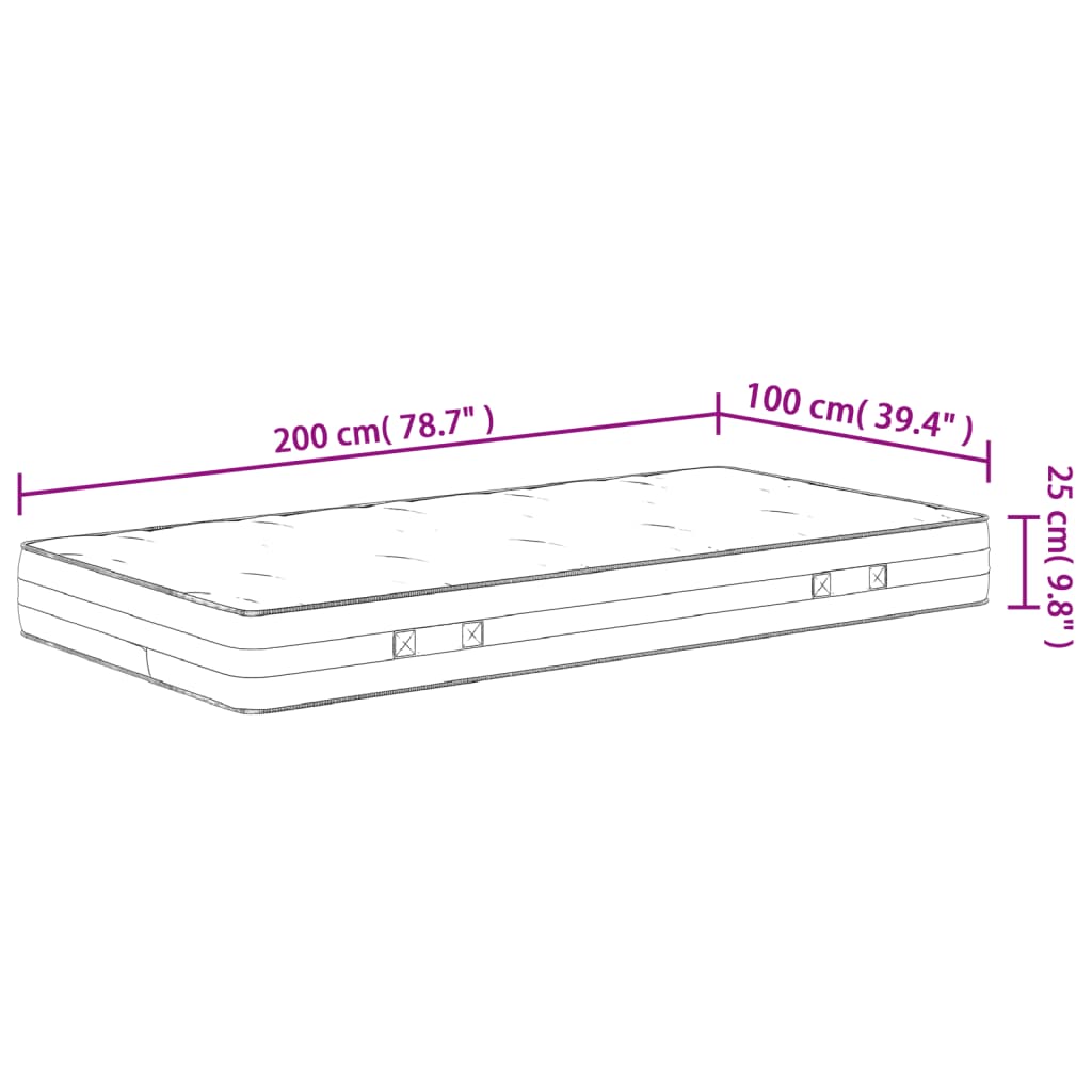 Pocketveringmatras middelhard-hard 140x190 cm