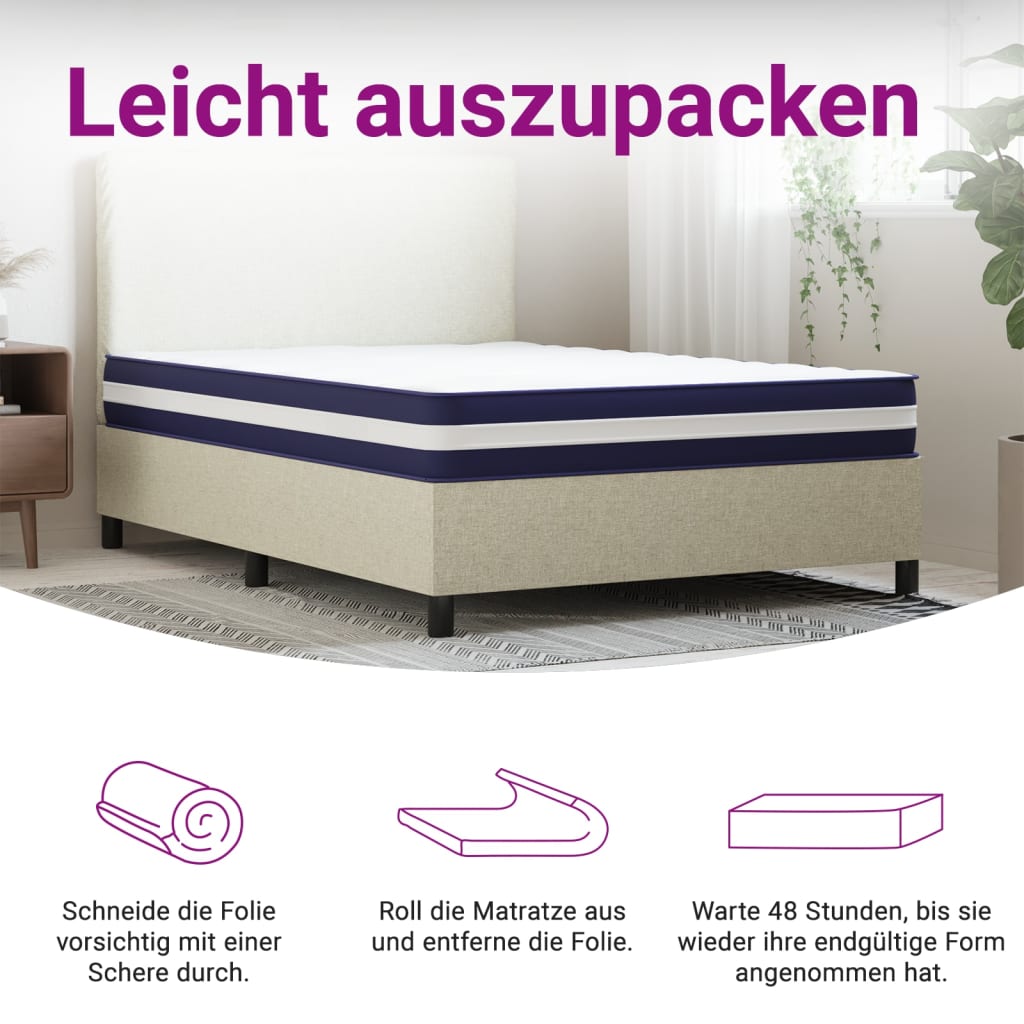 Pocketveringmatras middelhard-hard 140x190 cm