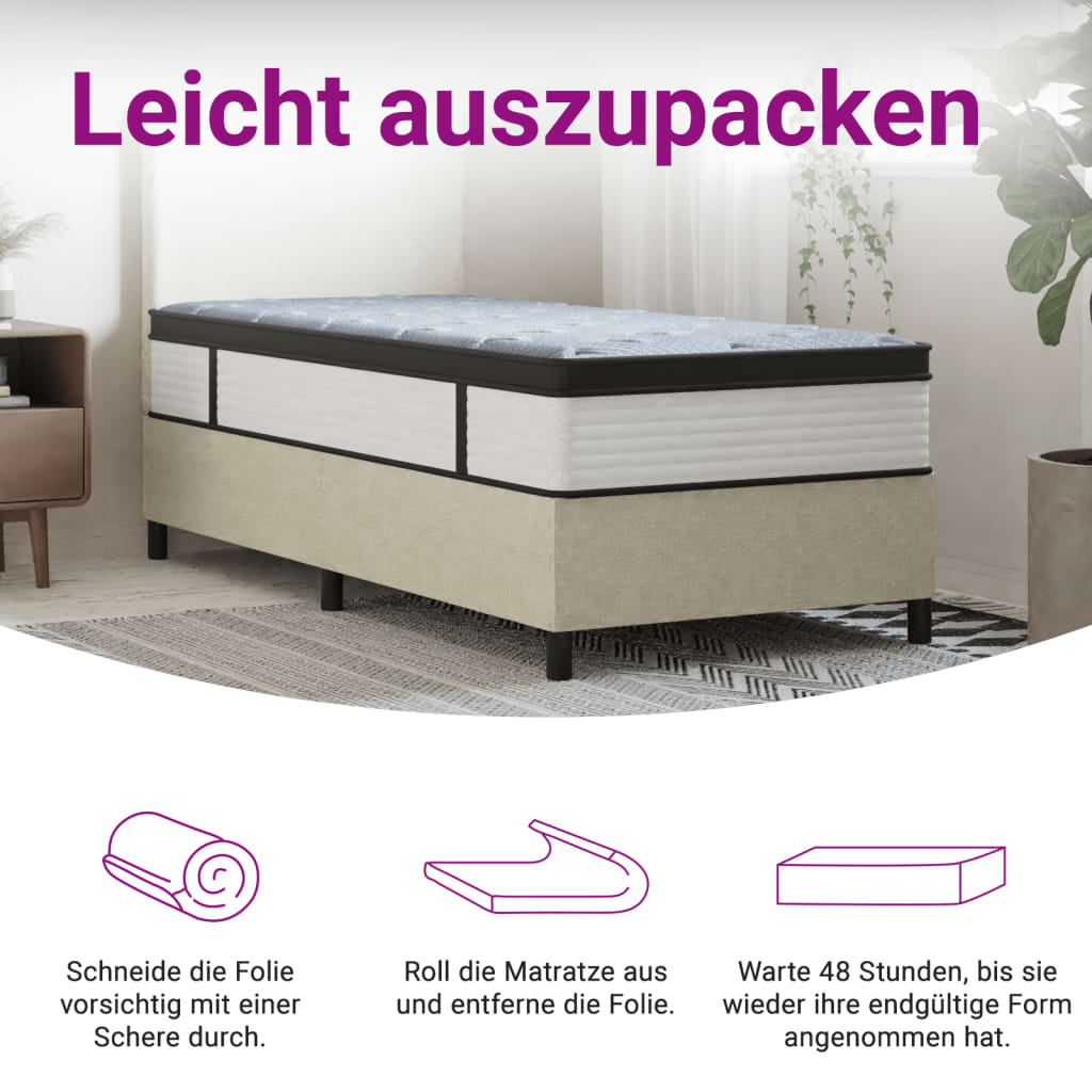 Pocketveringmatras middelhard-plus 90x200 cm