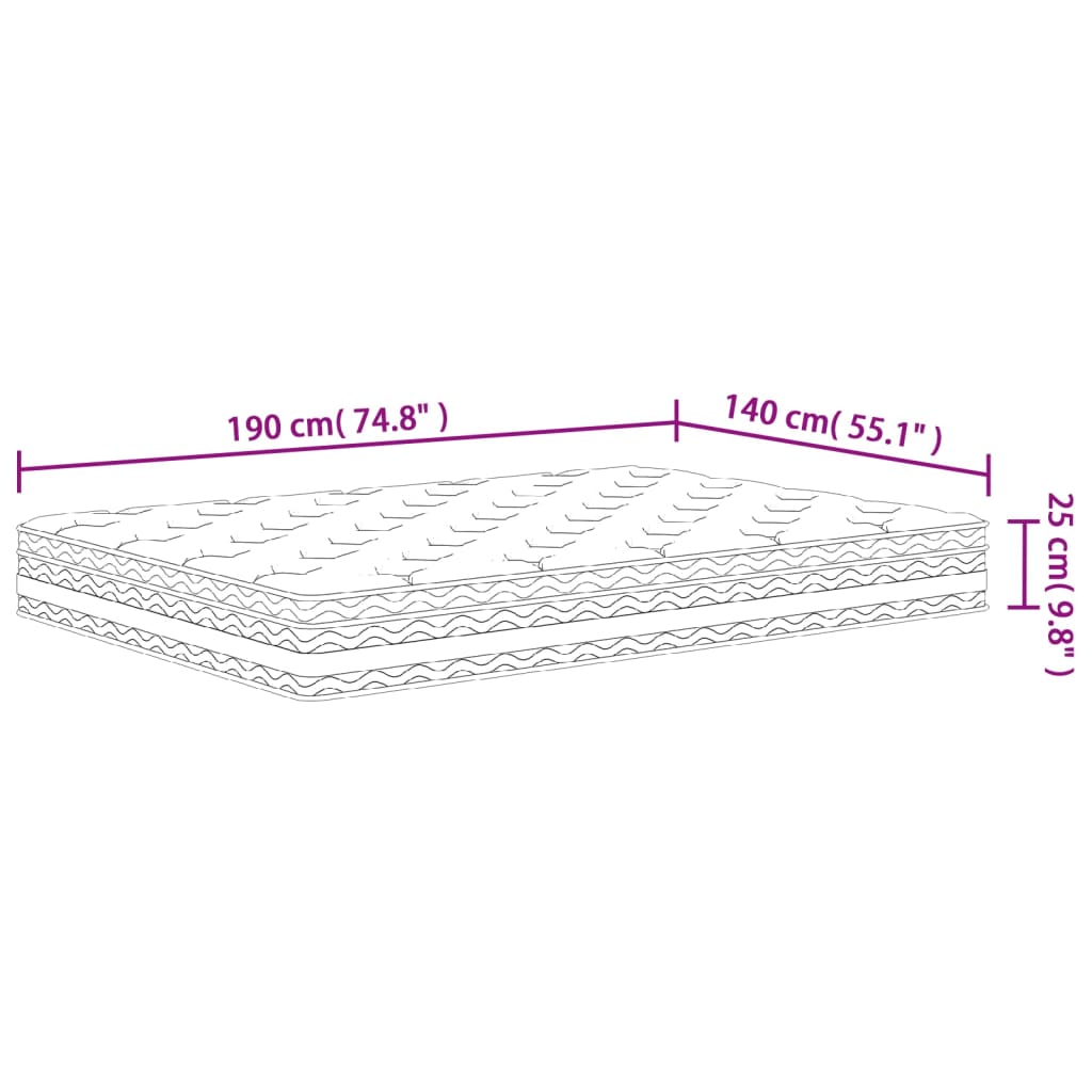 Pocketveringmatras middelhard 200x200 cm