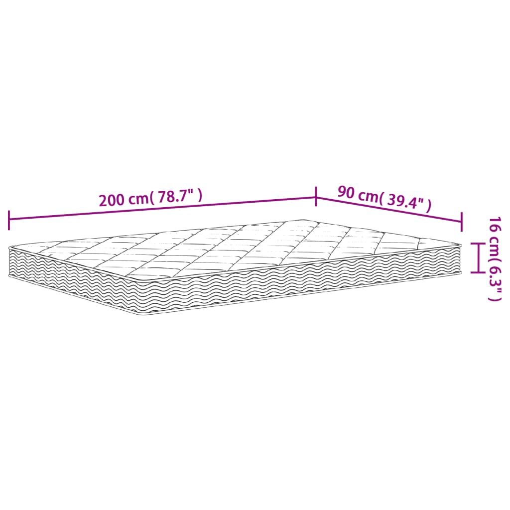 Schuimmatras middelzacht 80x200 cm