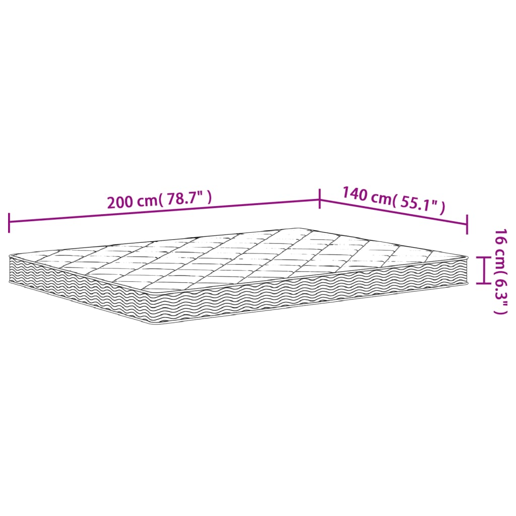 Schuimmatras middelzacht 80x200 cm