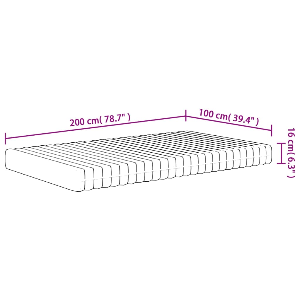 Schuimmatras middelzacht 200x200 cm